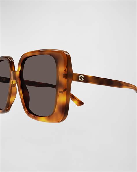 gucci oversized havana acetate sunglasses brown|Gucci women's urban sunglasses havana.